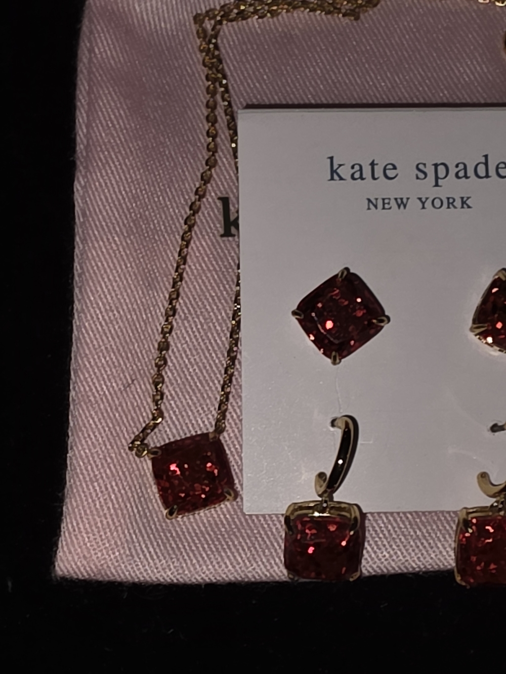 kate spade Gold and Red Glitter Jewelry Set - Picture 5 of 5
